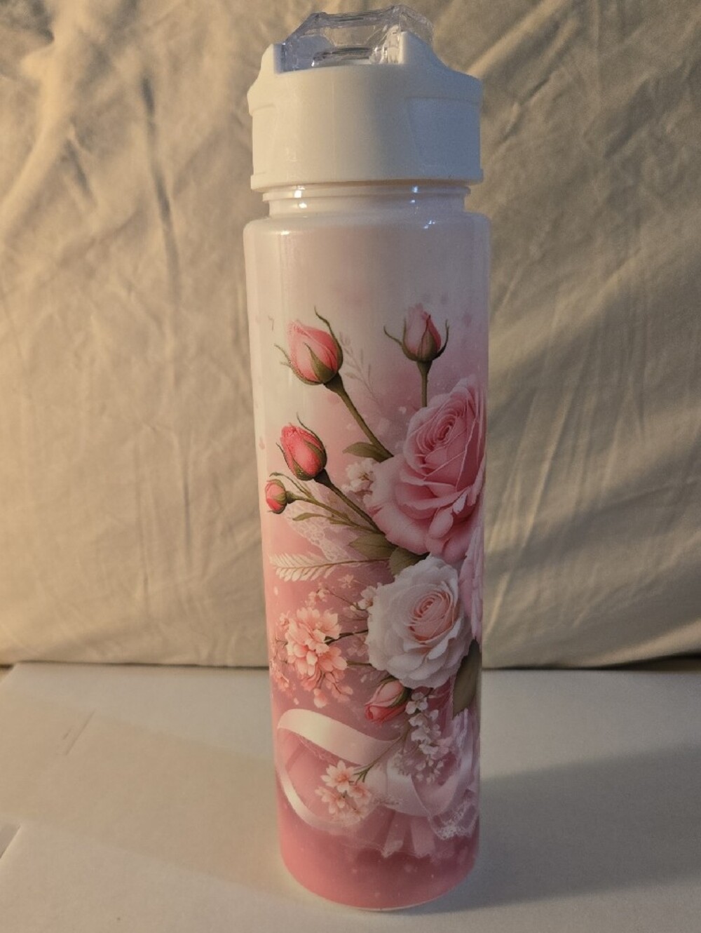 Water Bottle - Pink Floral Reusable Plastic NWT - Picture 2 of 4